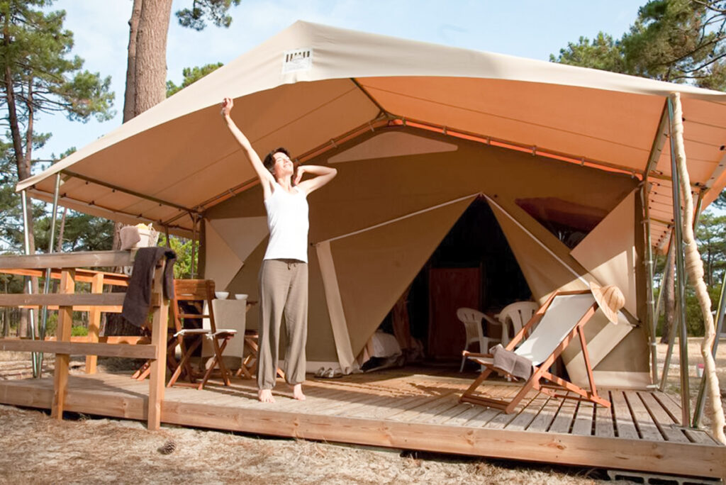verhuur van bungalows op een camping in Les Landes